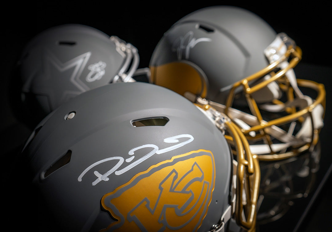 Autographed Slate Football Helmets