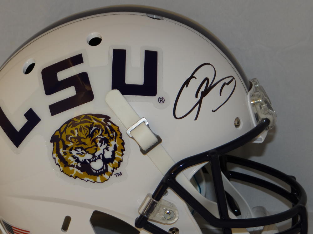 Odell Beckham Autographed LSU Tigers White Full Size Helmet- JSA Authenticated