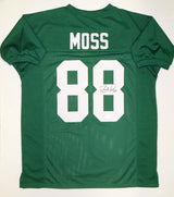 Randy Moss Autographed Green College Style Jersey- JSA Witnessed Auth