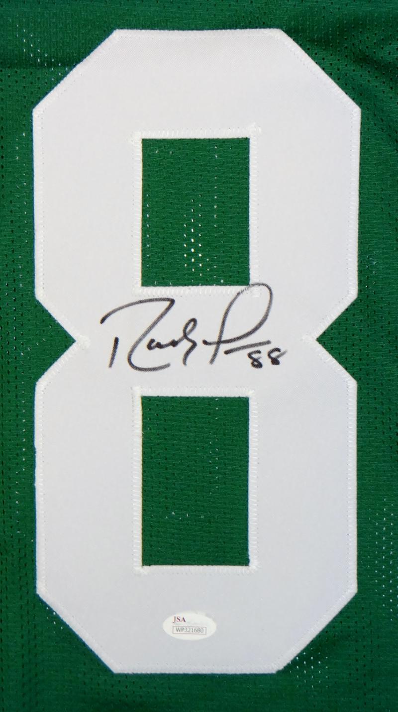 Randy Moss Autographed Green College Style Jersey- JSA Witnessed Auth