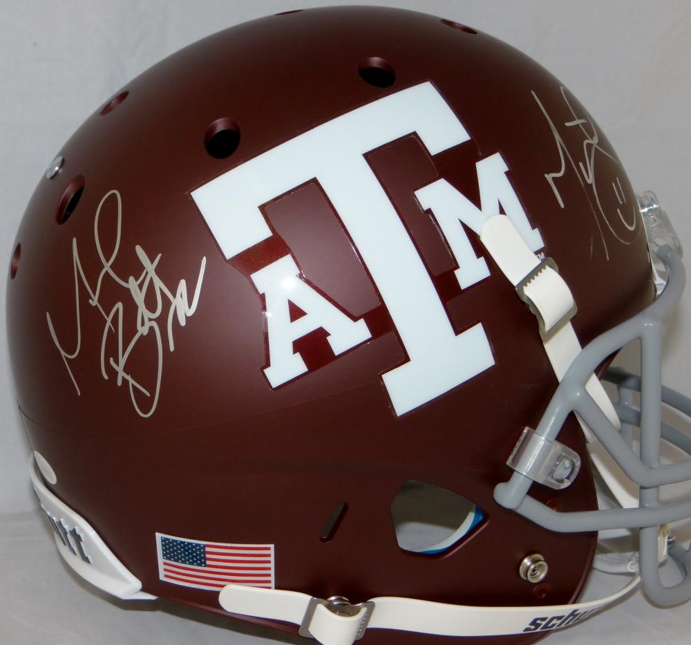 Michael Bennett Martellus Bennett Signed Texas A&M Aggies F/S Helmet- JSA W Auth