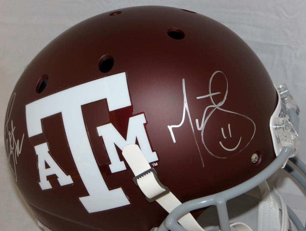 Michael Bennett Martellus Bennett Signed Texas A&M Aggies F/S Helmet- JSA W Auth