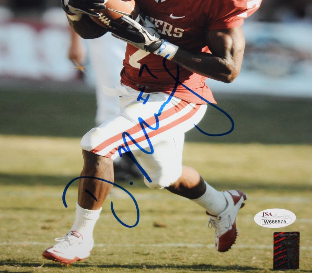 DeMarco Murray Autographed 8x10 Oklahoma Sooners Running Photo- JSA Witness Authenticated