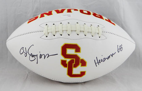 O. J. Simpson Autographed Trojans Logo Football w/Heisman-JSA W *Black Image 1