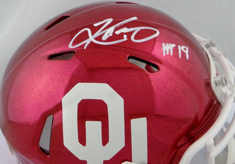 Kyler Murray Signed Oklahoma Sooners Chrome Speed Mini Helmet w/HT- Beckett Auth