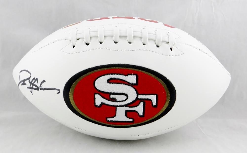 Deion Sanders Autographed San Francisco 49ers Logo Football- Beckett Auth *Black