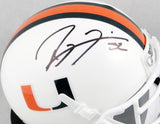 Ray Lewis Autographed Miami Hurricanes Schutt Mini Helmet- Beckett Auth *Black