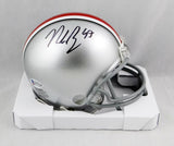 Nick Bosa Autographed Ohio State Buckeyes Silver Mini Helmet- Beckett Auth *Black