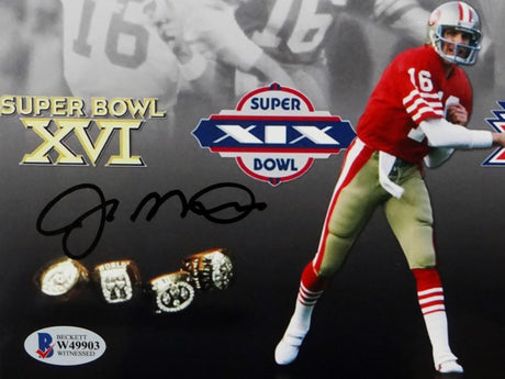 Joe Montana Autographed San Francisco 49ers 8x10 SB Multi Image Photo- Beckett W Auth *Black