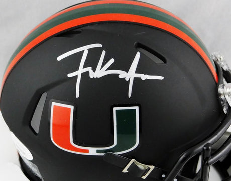 Frank Gore Autographed Miami Hurricanes Black Mini Helmet - JSA W Auth *White