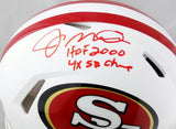 Joe Montana Autographed San Francisco 49ers F/S Flat White Authentic Helmet w/2 Insc- Beckett Auth *Silver