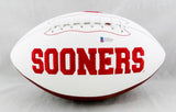 Sam Bradford Autographed Oklahoma Sooners Logo Football w/ HT - Beckett Auth