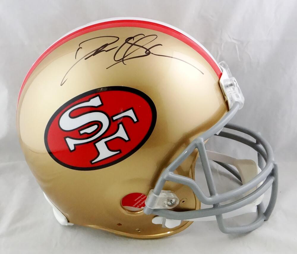 Deion Sanders Autographed San Fracisco 49ers F/S TB Authentic Helmet - Beckett Auth *Black