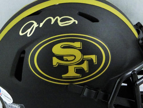 Joe Montana Autographed San Francisco 49ers Eclipse Speed Mini Helmet - Beckett W Auth *Gold