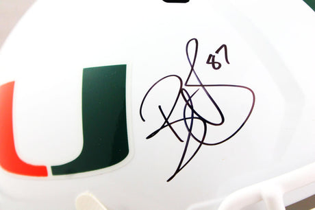 Reggie Wayne Autographed Miami Hurricanes F/S Speed Helmet - Beckett W Auth *Black