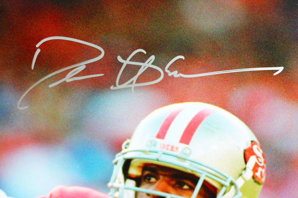 Deion Sanders Autographed 49ers 16x20 Close Up HM Photo- Beckett W Auth *Silver