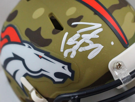 Peyton Manning Autographed Denver Broncos Camo Mini Helmet - Fanatics Auth *White