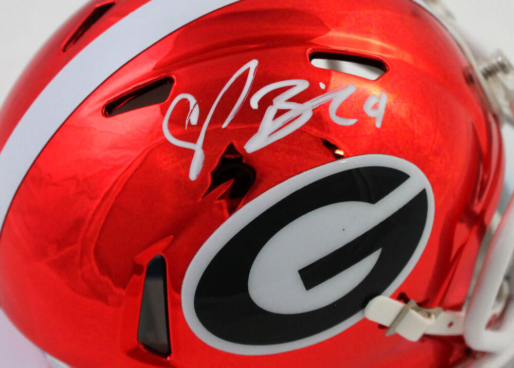 Champ Bailey Autographed Georgia Bulldogs Chrome Speed Mini Helmet - Beckett W Auth *White