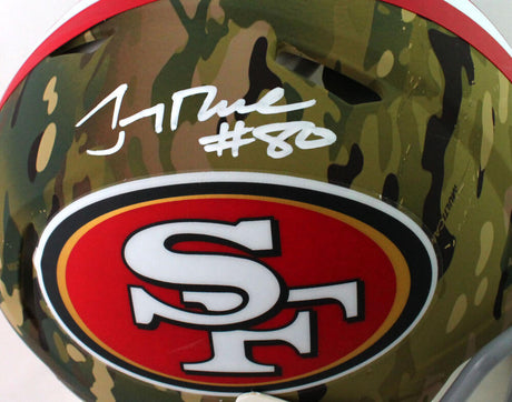 Jerry Rice Autographed San Francisco 49ers F/S Camo Speed Authentic Helmet - Beckett W Auth *White