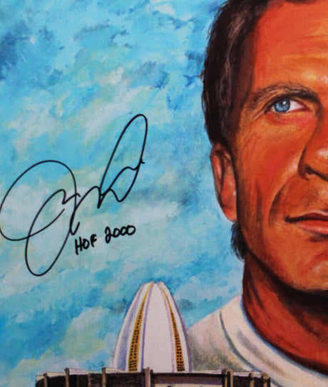 Joe Montana Autographed 49ers16x20 Painted Portrait Print w/HOF - JSA W Auth *Black