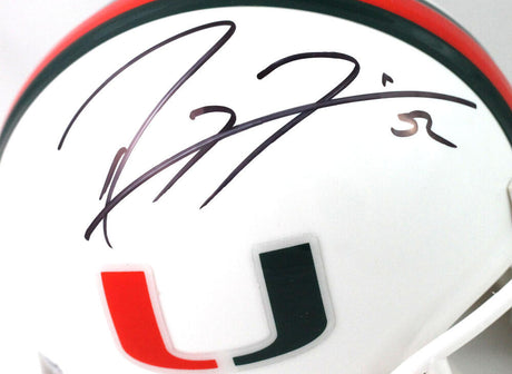 Ray Lewis Autographed Miami Hurricanes Schutt Mini Helmet - JSA Auth *Black