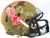 DK Metcalf Autographed Ole Miss Rebels Camo Speed Mini Helmet - Beckett W Auth *White