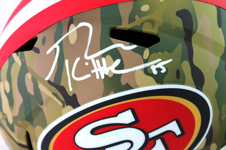 George Kittle Autographed San Francisco 49ers F/S Camo Speed Helmet - Beckett W Auth *White