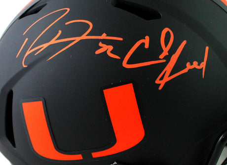 Ed Reed Ray Lewis Autographed Miami Hurricanes F/S Eclipse Speed Authentic Helmet - Beckett W Auth *Orange