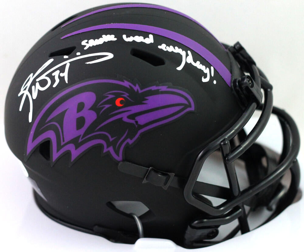 Ricky Williams Autographed Baltimore Ravens Eclipse Mini Helmet w/SWED - Beckett W Auth *White