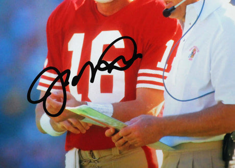 Joe Montana Signed San Francisco 49ers 8x10 Photo W/ Walsh- Beckett Witness *Black