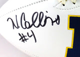 Nico Collins Autographed Michigan Wolverines Logo Football w/ Go Blue- JSA Witness