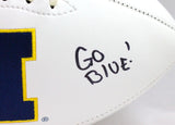 Nico Collins Autographed Michigan Wolverines Logo Football w/ Go Blue- JSA Witness