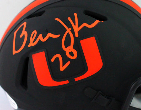 Bernie Kosar Autographed Miami Hurricanes Eclipse Mini Helmet- Beckett Witness *Orange