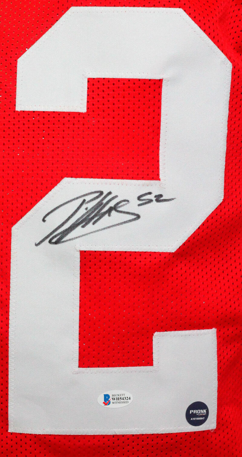 Patrick Willis Autographed Red Pro Style Jersey- Beckett W *Black