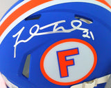 Fred Taylor Autographed Florida Gators Blue Speed Mini Helmet- Beckett W *Silver