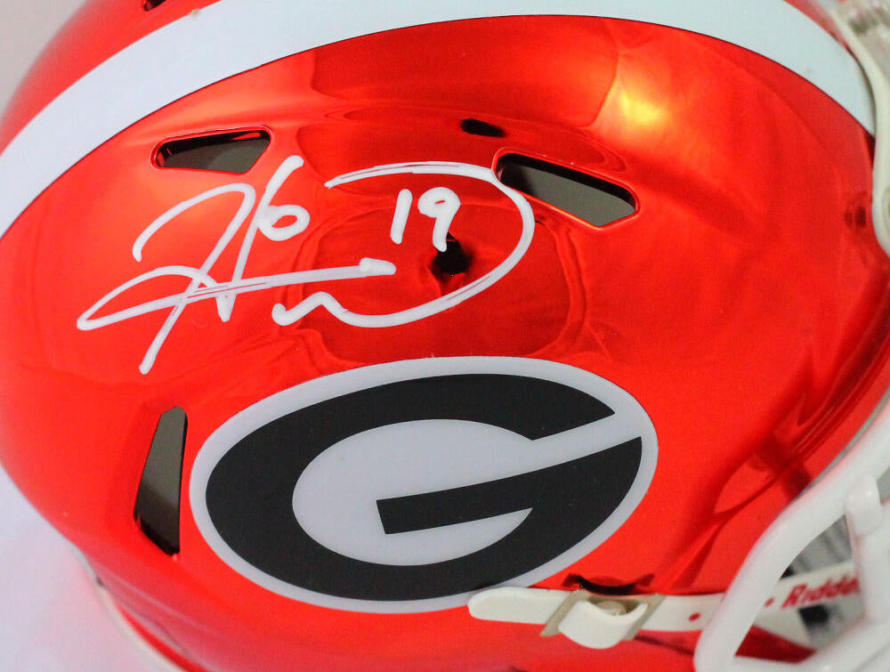 Hines Ward Autographed Georgia Bulldogs Chrome Mini Helmet- Beckett W *White