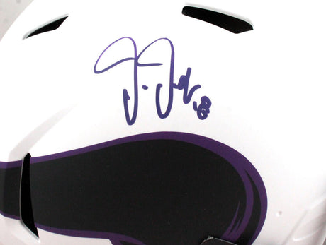 Justin Jefferson Signed Vikings F/S Lunar Speed Authentic Helmet- Beckett W Hologram *Purple Image 2