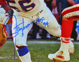 Lawrence Taylor Autographed NY Giants Vs 49ers 16X20 FP Photo HOF- Beckett W *Blue