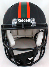 Ray Lewis Autographed Miami Hurricanes Black Night Authentic F/S Helmet- Beckett W *Orange