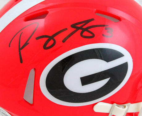 Roquan Smith Autographed Georgia Bulldogs Speed Mini Helmet- Beckett W *Black