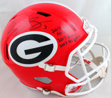 Roquan Smith Autographed GA Bulldogs Speed F/S Helmet w/ 3 Insc- Beckett W *Black