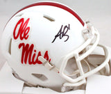 A.J. Brown Autographed White Ole Miss Rebels Speed Mini Helmet- Beckett W Hologram *Black Image 1