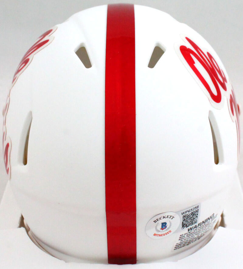 A.J. Brown Autographed White Ole Miss Rebels Speed Mini Helmet- Beckett W Hologram *Black Image 3