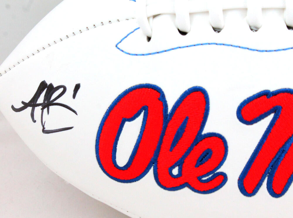 DK Metcalf/AJ Brown Autographed Ole Miss Rebels Logo Football-Beckett W Hologram Image 2