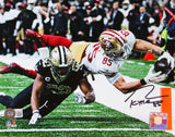 George Kittle Autographed San Francisco 49ers 8x10 Diving Catch Vs Saints Photo- Beckett W Hologram *Black