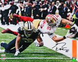 George Kittle Autographed San Francisco 49ers 16x20 Diving Catch Vs Saints Photo- Beckett W Hologram