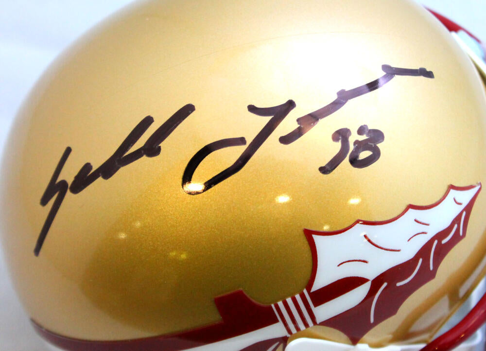 Sebastian Janikowski Autographed Florida State Seminoles Mini Helmet-Beckett W Hologram