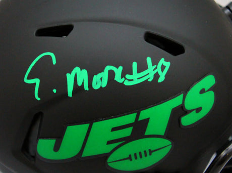 Elijah Moore Signed New York Jets Eclipse Speed Mini Helmet- Beckett W Hologram *Green