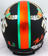 Warren Sapp Autographed Miami Hurricanes Black Traditon Mini Helmet w/ Insc - Beckett W Hologram *Orange