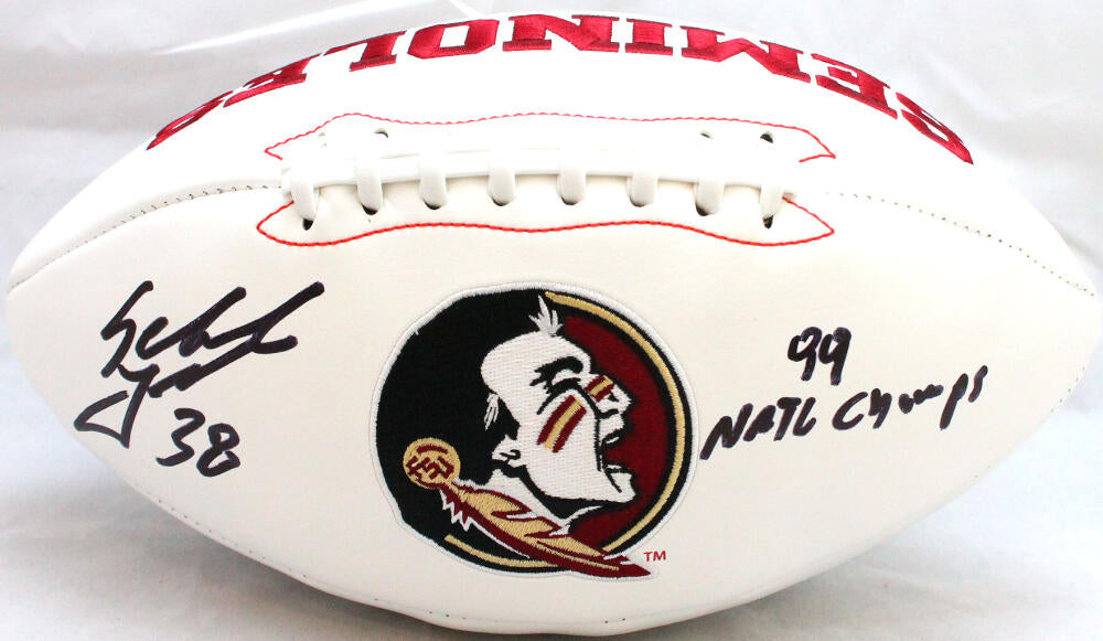 Sebastian Janikowski Signed Florida State Seminoles Logo Football W/Insc.-Beckett W Hologram